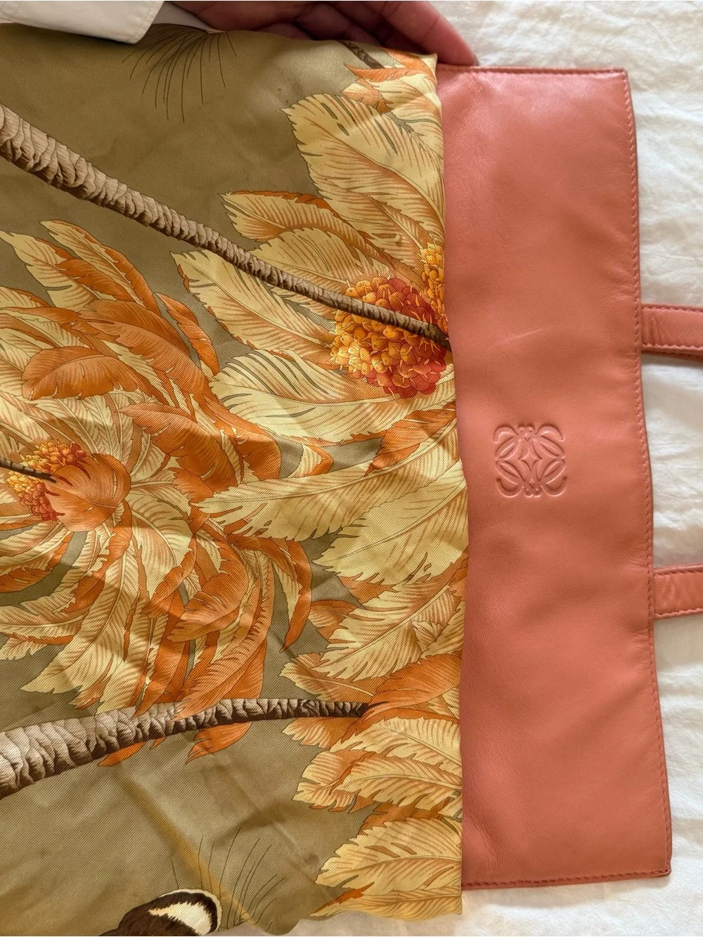 Loewe Coral Pink Leather Tote